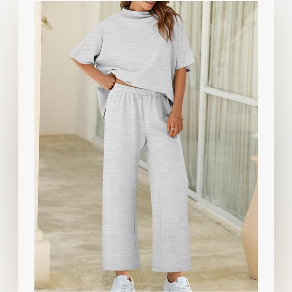 NWT Light Gray 3/4 Sleeve Top and Pants Set-S - Picture 3 of 13